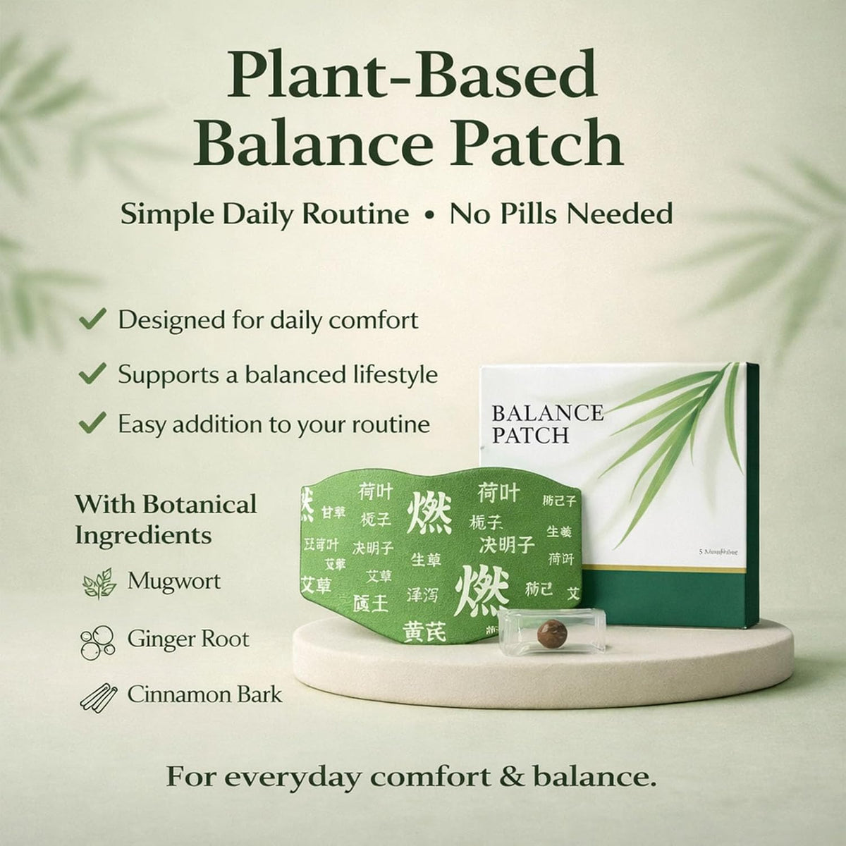 Somnera Herbal Waist Patch – Japanese Plant-Based Belly Balance Strips for Bloating Relief, Comfortable Overnight Adhesive, 5 Patches
