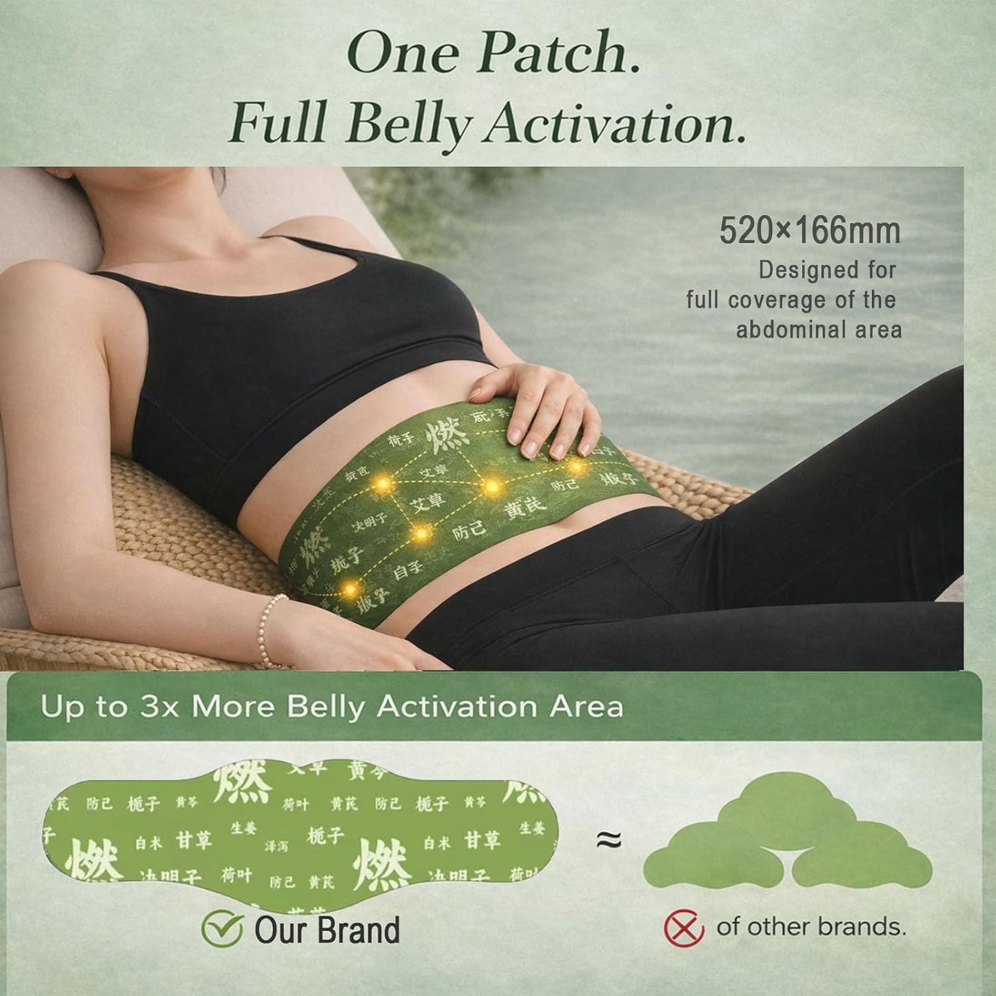 Somnera Herbal Waist Patch – Japanese Plant-Based Belly Balance Strips for Bloating Relief, Comfortable Overnight Adhesive, 5 Patches